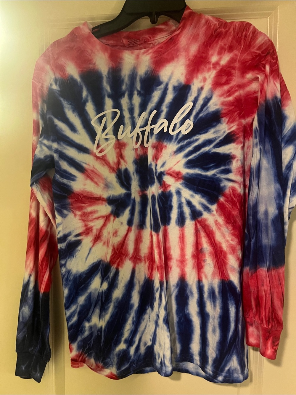 Buffalo Red, White & Blue Tie-Dye Long Sleeve Tee